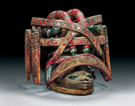 Yoruba-mask-Nigeria Ethnic-Artifacts,-Headdress-Oro,-Efe-Headdresses,-Headdress-Ketu,-Joker-Headdress,