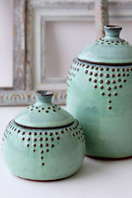 Etsy-Shop-Back-Bay-Pottery Etsy-Shop-Back-Bay-Pottery nimt green lidded canisters
