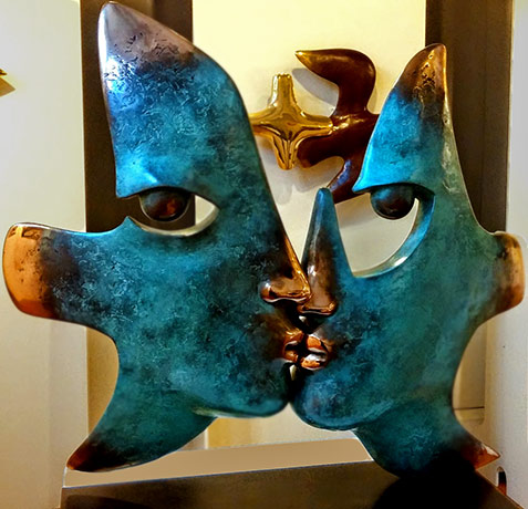 Ettienne-Pirot-Tutt'Ar-sculpture Ettienne-Pirot-sculpture figures in turquoise - @Tutt'Art