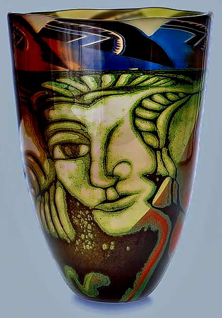 Eva-Englund-,-Orrefors,-Graal-Glass-Vase Eva Englund (Swedish, 1937-1998), Orrefors, Graal Glass Vase