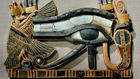 Egyptiam-horus-eye Eye of horus----gold with inlays pendant