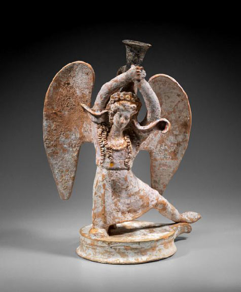 terracotta-oil-lamp Winged Persian Dancer oil lamp