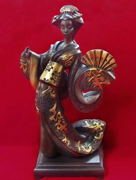 Alexander-A-Danel-Geisha-sculpture 'Fan-Dancer'-designed-by-Alexander-A-Danel for Austin Sculptures