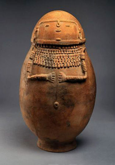 Female-effigy-ceramic-burial-urn,-Northern-Andes Female effigy ceramic burial urn,-Northern Andes, Columbia, South-America,-1,000–1,500-AD