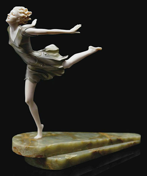 Ferdinand-Preiss-sculpture Ferdinand-Preiss-art deco dancing girl sculpture