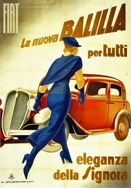 Marcello-Dudovich-italian-art-deco-poster fiat-art-deco-poster, Italy Marcello Dudovich