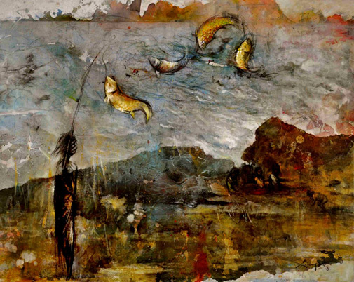 chinese-artist-zhou-xiaoping-505x402 Fish-Dream painting -----2013 by Zhou Xiaoping