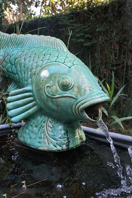 Fish-fountain-in-a-Tybee-Island-beach-cottage Garden Fish-fountain-at-Tybee-Island
