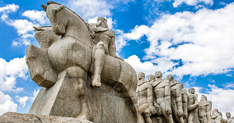 Monument-Bandeirantes Flags-Monument-in-Ibirapuera-Park-.Monument to the Bandeirantes