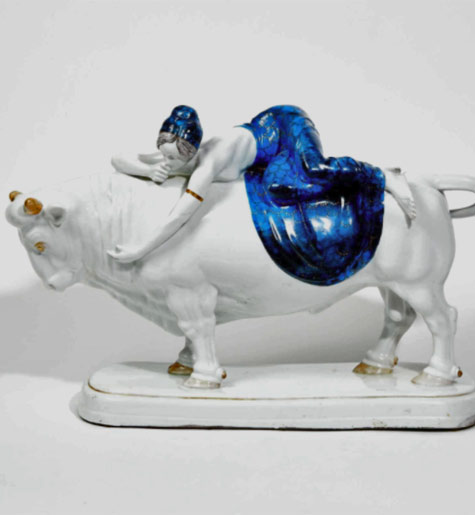 Fraureuth.-Kunstabrellung.-NACKE-Carl.-The-abduction-of-Europe.-Porcelain-enamelled-polychrome-group Fraureuth..-Kunstabrellung. Nacke Carl.-The abduction of Europe.-Porcelain-enamelled-polychrome-group