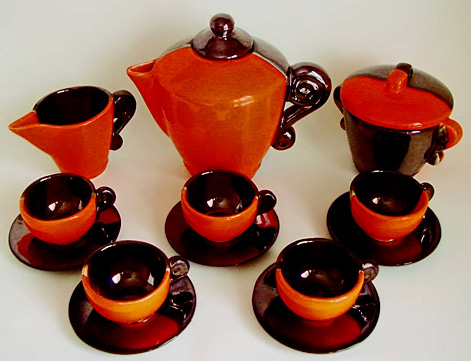 Coffee-set-Lucchesi-for-Vallauris-1955 French-Mid-Century-Modern-Eight-Piece-Coffee-Service-by-Lucchesi-for-Vallauris-1955---Decollect