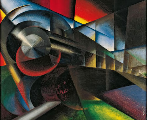 Futurist-train-Ivo-Pannaggi futurism_meccanica_pannaggi_speeding_train