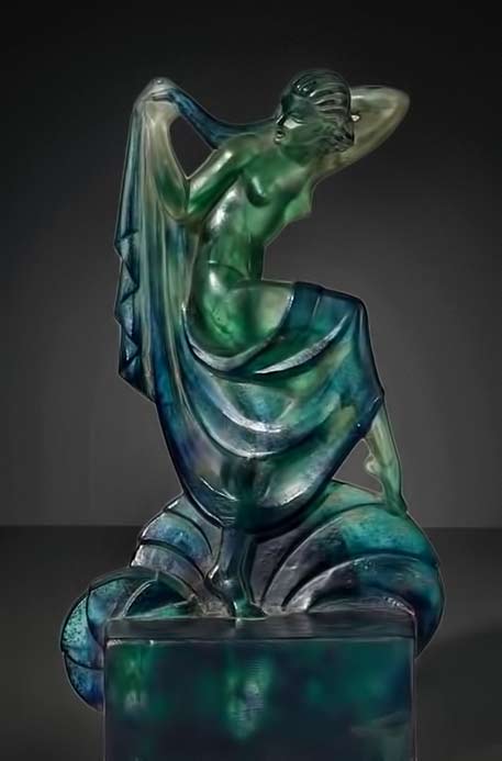 Gabriel-Argy-Rousseau-(1885-1953),-Pâte-de-Verre,-Figure-designed-by-MARCEL-BOURAINE-(1886-1948) Pâte de Verre, Figure designed by Marcel Bouraine