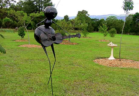 Galeria-Aniela-Sculpture-Park-NSW-Australia Contemporary guitar player sculpture -- Galeria-Aniela-Sculpture-Park-NSW-Australia