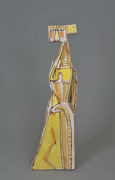 Guido-Gambone-mid-century-ceramics Guido Gambone,-Italy ceramic abstract figurine
