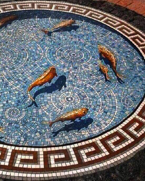 Gary-Drostle's-'Fishpond'-mosaic Gary Drostle's 'Fishpond' mosaic