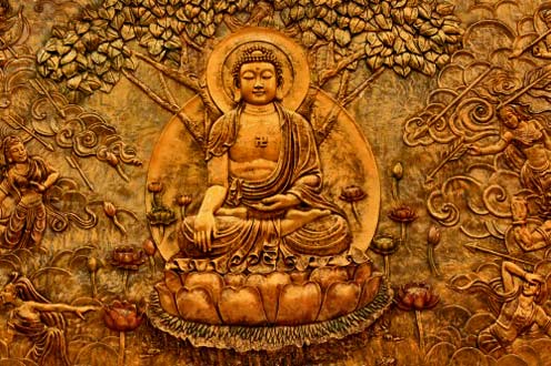 Buddha-in-Padmasana-relief Gautama-Buddha-in-Padmasana.-Bas-relief-on-copper-plate--