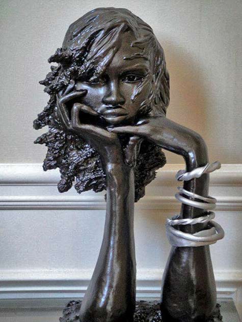 Gaze-by-Gerald-Lilliard Gerald-Lilliard bust of a girl in contemplation