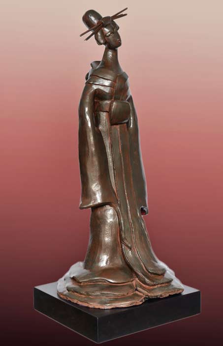 Geisha-Memories-bronze-sculpture-Mariko Geisha-Memories,-2011-Mariko