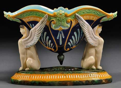 GEORGE-JONES-Majolica-compote GEORGE-JONES-Majolica-compote-in-the-Egyptian-taste,-England,-c