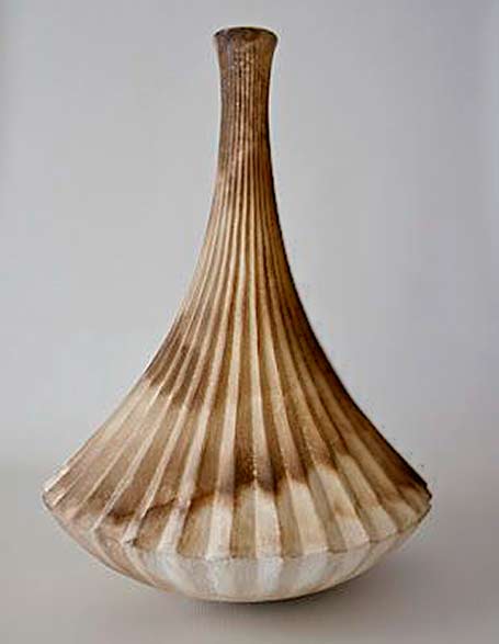 gerhard-van-den-heever-ceramic-vessel gerhard-van-den-heever vertical ribbed vase