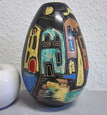 German-Ahr-Keramik-Venedig-Venice-50s-art-pottery-vase-WGP-mid-century-ceramicDesignclassics24 German Ahr-Keramik Venedig Venice 50s art pottery vase WGP mid-century ceramicDesignclassics24