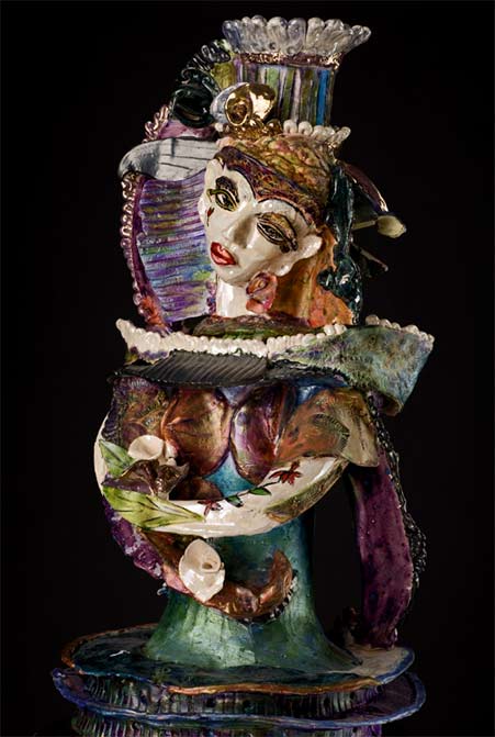 Get-the-sweet-beat..Suzy-Birstein Suzy-Birstein ceramic totem sculpture