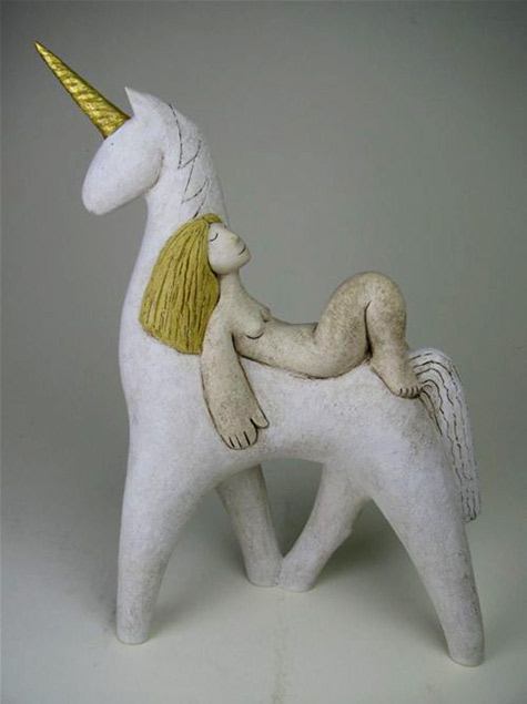 Godiva-and-unicorn-figurine Godiva and unicorn figurine by Paul Smith