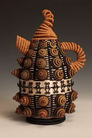 Gold-Teapot-by-Joanne-Russo Joanne-Russo teapot with geometric pattern in relief texture