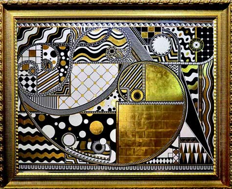 Lina-Viktor-golden-cosmic Golden-Ratio-II by Lina Viktor afro futurist art