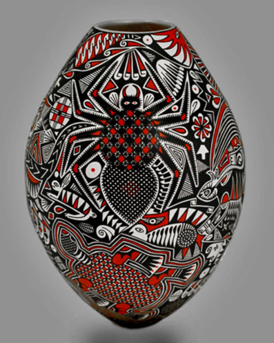 goyin-silveria-mata-ortiz-397x497 Goyin-Silveira--Tarantula-Olla---Sandia-Folk--