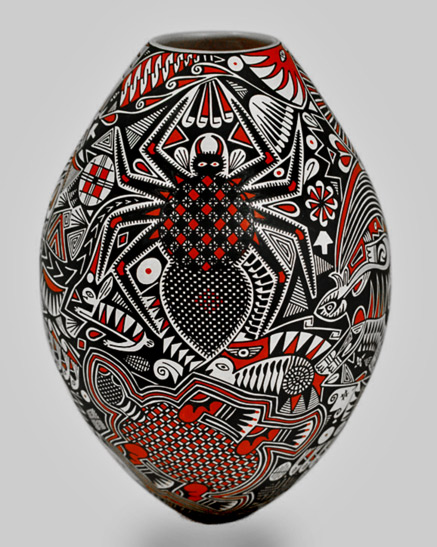 goyin-silveira--tarantula-olla-437x547 Mata Ortiz Goyin-Silveira--Tarantula-Olla---Sandia-Folk