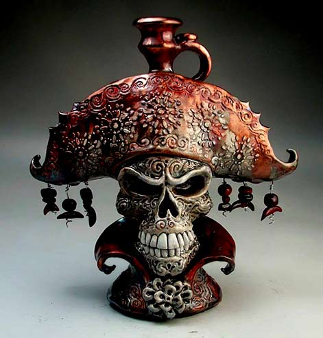 grafton-pottery-created-by-mitchell-grafton-6 pirate jug Michael Grafton