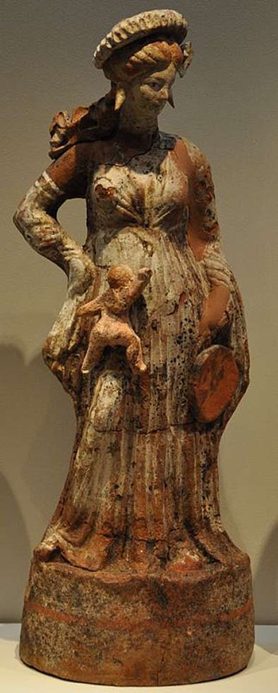 Greek-terracotta-from-Tanagra,350-BC-you-can-see-traces-of-the-colors-this Greek-terracotta-statue from-Tanagra