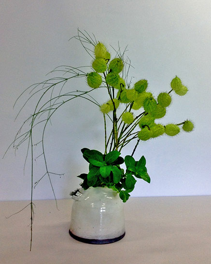 Green-Arrangement--2015 Green ikebana Arrangement--2015