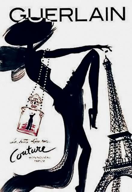 Guerlain-poster-Paris black female silhouette guerlain poster