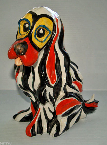 Guido-Cacciapuoti--ceramic-dog Guido-Cacciapuoti-Righetto-Spaniel-Dog-Ceramic-Figurine-Sculpture
