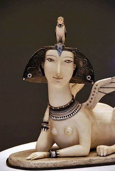 gulya-alexeyeva-sphinx-ceramic-figurine Gulya-Alexeyeva sphinx sculpture