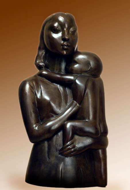 Hana-Orlova--sculpture Hana-Orlova mother child sculpture 1925