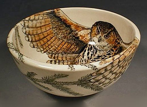 hand-painted-pottery-by-Nan-Hamilton- hand painted pottery dish by Nan Hamilton