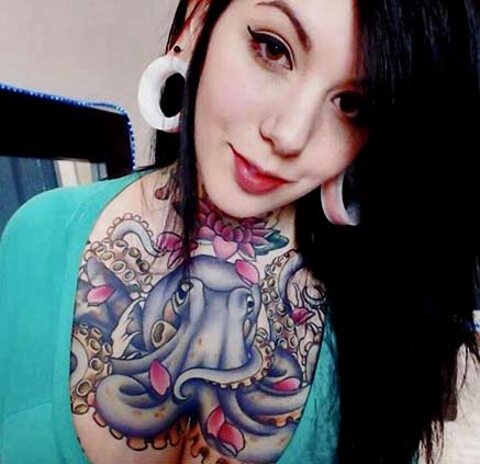 large-octopus-tattoo Harliequinnxlk octopus chest tattoo
