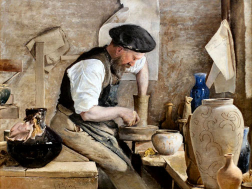 herman-kahler-in-his-workshop-by-laurits-ring-1890 Herman Kahler in his workshop by-Laurits Ring-1890