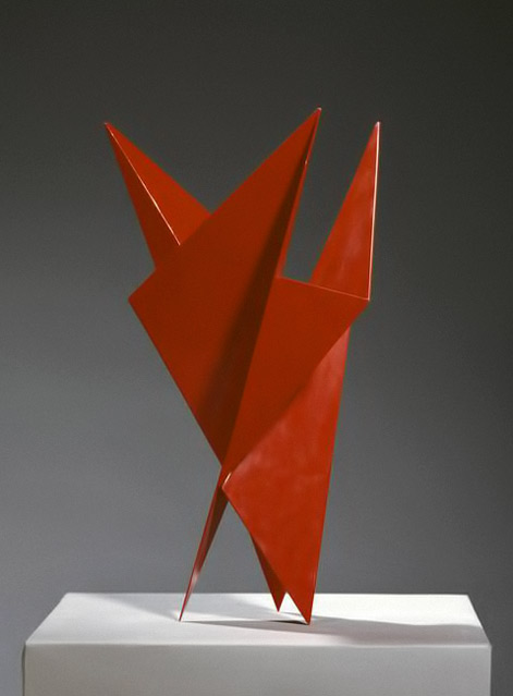 sculpture-Hermann-Glöckner Hermann-Glöckner-1975 red-angular-abstract sculpture