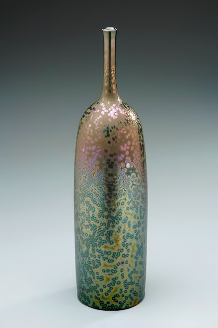 miyamura-crystalline-glaze-bottle-439x660 Hideaki-Miyamura----green crystalline glaze vase