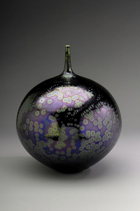 sea-foam-purple-glaze-hideaki-miyamura-471x709 Hideaki Miyamura Bottle with Sea Foam Purple Glaze Porcelain