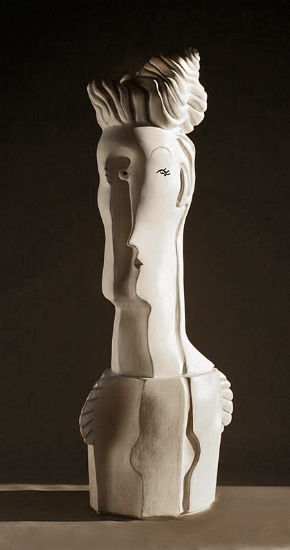 SallyHook-ceramic-sculpture Highness - porcelain abstract bust of a girl by Sally Hook