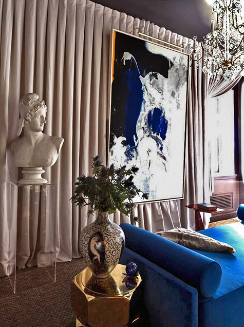 Holiday-House,-Caleb-Anderson- Holiday-House,-Caleb-Anderson--Cleve-Gray-painting-from-Loretta-Howard-over-a-daybed-of-his-own-design