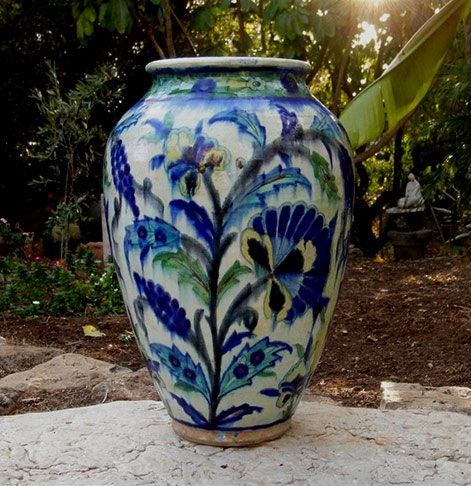 huge-13inch-antique-vtg-palestine-israel-iznik-armenian-pottery-ceramic-vase huge 13inch-Iznik-pottery-ceramic-vase