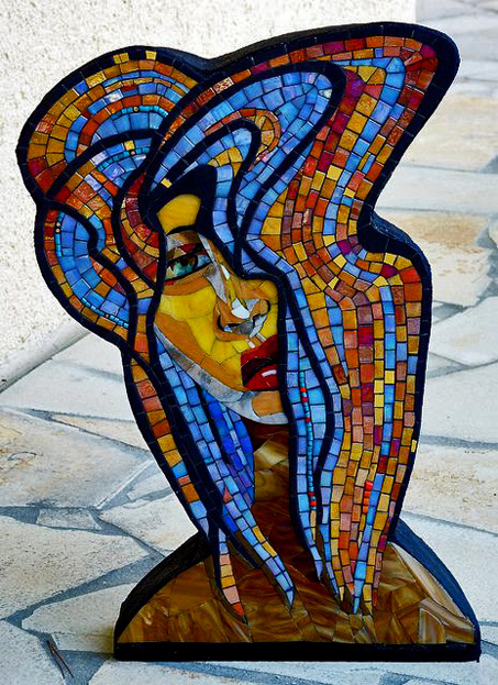 irit-levy-mosaic-sculpture-453x623 I-Am-Here-by-Irit-Levy---Mainly-art-on-Flickr - mosaic bust of a women