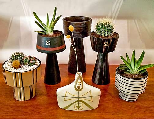 ikebana-pottery-vessels mid century ikebana ceramic vessels